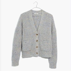 Madewell Speckled Ribbed Cardigan Sweater